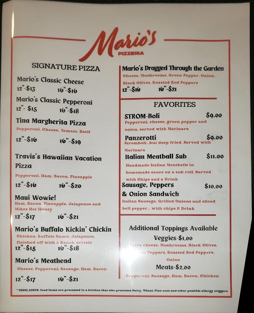 Mario's Pizzeria Menu image 3