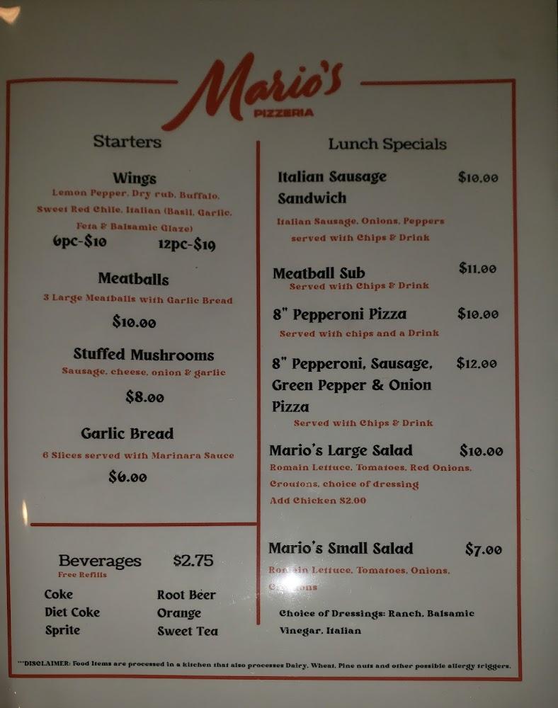 Mario's Pizzeria Menu image 4